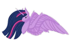 Size: 1000x600 | Tagged: safe, artist:general-radon, derpibooru import, princess twilight 2.0, twilight sparkle, twilight sparkle (alicorn), alicorn, pony, the last problem, bust, ethereal mane, female, image, mare, png, simple background, solo, transparent background, ultimate twilight, wings