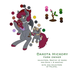 Size: 2796x2684 | Tagged: safe, artist:midnightfire1222, derpibooru import, oc, oc:dakota hickory, oc:destiny hickory, oc:dixie hickory, bat pony, earth pony, hybrid, pony, unicorn, daughters, female, filly, foal, hybrid oc, image, mother, png