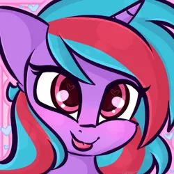 Size: 500x500 | Tagged: safe, artist:ashee, derpibooru import, oc, oc:cosmic spark, unofficial characters only, pony, unicorn, comments locked down, cute, female, icon, image, mare, ocbetes, png, solo, tongue out