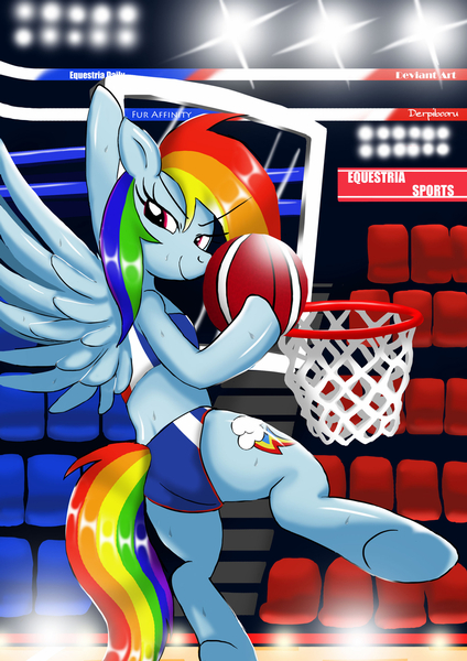 Size: 1024x1449 | Tagged: safe, artist:neoshrek, derpibooru import, rainbow dash, pegasus, pony, backwards cutie mark, basketball, female, image, jpeg, mare, nba, solo, sports, sweat