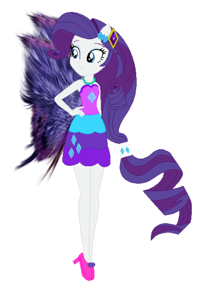 Size: 463x653 | Tagged: safe, artist:selenaede, artist:user15432, derpibooru import, rarity, fairy, human, equestria girls, base used, clothes, cutie mark, cutie mark on clothes, dress, element of generosity, fairy wings, fairyized, hairpin, hand on hip, high heels, image, jewelry, necklace, png, ponied up, purple dress, purple wings, shoes, simple background, transparent background, wings