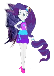 Size: 463x653 | Tagged: safe, artist:selenaede, artist:user15432, derpibooru import, rarity, fairy, human, equestria girls, base used, clothes, cutie mark, cutie mark on clothes, dress, element of generosity, fairy wings, fairyized, hairpin, hand on hip, high heels, image, jewelry, necklace, png, ponied up, purple dress, purple wings, shoes, simple background, transparent background, wings