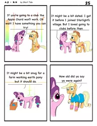 Size: 2550x3300 | Tagged: safe, artist:short tale, derpibooru import, applejack, rainbow dash, sugar belle, comic:aj+rd, appledash, clothes, club, comedy, date, digital art, dress, female, help, image, jpeg, lesbian, retro, romance, shipping