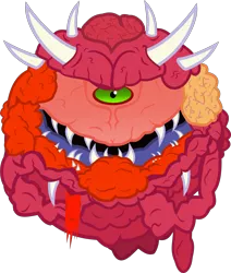 Size: 2498x2939 | Tagged: semi-grimdark, artist:isaac_pony, derpibooru import, demon, barely pony related, cacodemon, doom, doom equestria, evil, eye, eyes, horns, image, monster, png, show accurate, simple background, solo, teeth, transparent background, vector