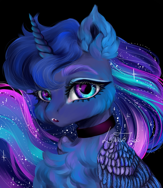 Adorable Little Porn - 2358825 - safe, artist:livitoza, derpibooru import, princess luna, alicorn,  pony, bust, color porn, cute, cute little fangs, fangs, female, high res,  image, looking at you, mare, :o, open mouth, png, portrait, solo -
