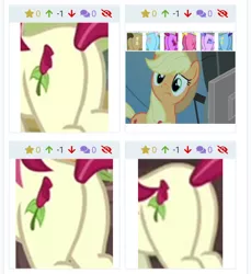 Size: 480x525 | Tagged: safe, derpibooru import, edit, edited screencap, screencap, applejack, berry punch, berryshine, cherry berry, doctor whooves, linky, minuette, roseluck, sea swirl, seafoam, shoeshine, time turner, earth pony, pony, unicorn, derpibooru, twibooru, a flurry of emotions, a royal problem, growing up is hard to do, it isn't the mane thing about you, she talks to angel, trade ya, berry butt, butt, butt only, cherryplot, computer, confused, cropped, exploitable meme, female, image, juxtaposition, male, meme, meta, pictures of butts, plot, png, reaction, rosebutt, solo, stallion, wall of butts
