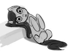 Size: 939x685 | Tagged: safe, artist:nimaru, derpibooru import, oc, oc:luau, earth pony, pony, female, image, jpeg, mare, monochrome, sleeping, solo