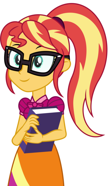 Size: 1024x1736 | Tagged: safe, alternate version, artist:emeraldblast63, derpibooru import, sunset shimmer, equestria girls, adorkable, book, clothes swap, cute, dork, female, glasses, hairstyle swap, image, nerd, png, shimmerbetes, simple background, solo, sunspecs shimmer, transparent background