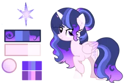 Size: 1835x1244 | Tagged: safe, artist:firegalaxysparkle, derpibooru import, oc, oc:galaxy ice, alicorn, pony, female, image, mare, offspring, parent:flash sentry, parent:twilight sparkle, parents:flashlight, png, reference sheet, simple background, solo, transparent background