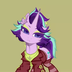 Size: 3500x3500 | Tagged: safe, artist:rrd-artist, derpibooru import, starlight glimmer, pony, unicorn, alternate hairstyle, clothes, ear piercing, earring, image, jewelry, jpeg, makeup, piercing, solo