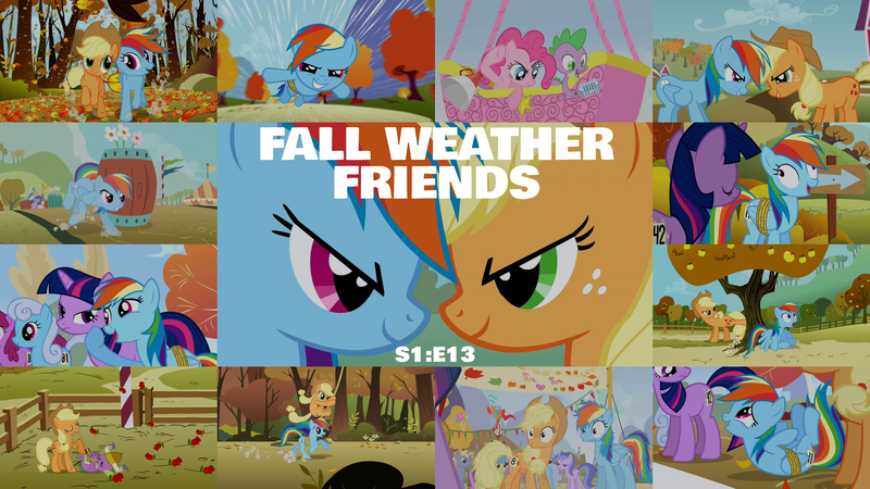 Size: 1974x1111 | Tagged: safe, derpibooru import, edit, edited screencap, editor:quoterific, screencap, applejack, berry punch, berryshine, bon bon, lemon hearts, linky, pinkie pie, ponet, rainbow dash, rainbowshine, seafoam, sea swirl, shoeshine, spike, sweetie drops, twilight sparkle, fall weather friends, bound wings, derp, hot air balloon, image, leaves, png, running of the leaves, tree, twinkling balloon, wings