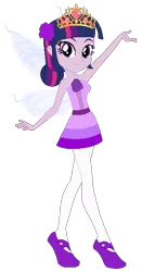 Size: 327x570 | Tagged: safe, artist:cookiechans2, artist:selenaede, artist:user15432, derpibooru import, twilight sparkle, twilight sparkle (alicorn), alicorn, fairy, human, equestria girls, ballerina, ballet, ballet slippers, base used, braided ponytail, clothes, crown, dress, fairy princess, fairy wings, fairyized, flower, flower in hair, image, jewelry, leggings, png, ponytail, purple dress, regalia, shoes, simple background, slippers, solo, sparkly wings, sugar plum fairy, sugarplum fairy, transparent background, tutu, twilarina, wings