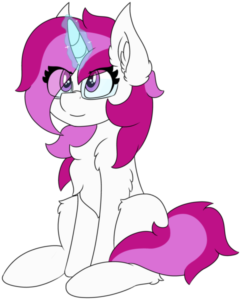 Size: 3602x4484 | Tagged: safe, artist:skylarpalette, derpibooru import, oc, oc:skylar palette, unofficial characters only, pony, unicorn, cheek fluff, chest fluff, cute, ear fluff, female, fluffy, glasses, happy, horn, image, looking up, magic, mare, png, simple background, sitting, smiling, transparent background, unicorn oc