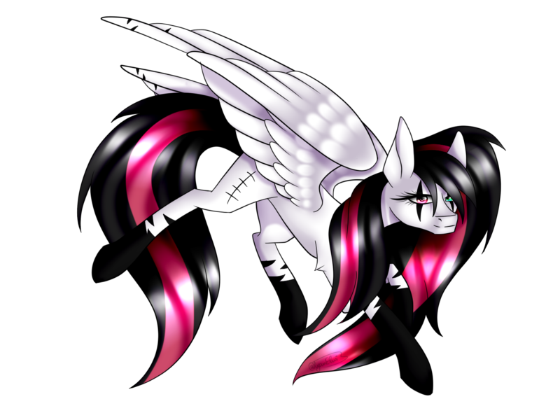 Size: 1400x1050 | Tagged: safe, artist:minelvi, derpibooru import, oc, oc:emala jiss, unofficial characters only, pegasus, pony, eye scar, eyelashes, heterochromia, image, pegasus oc, png, scar, simple background, socks (coat marking), solo, transparent background, wings