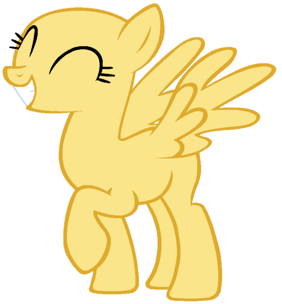 Size: 725x783 | Tagged: safe, artist:drugzrbad, derpibooru import, pegasus, pony, friendship is magic, bald, base, eyes closed, female, grin, image, mare, png, raised hoof, raised leg, simple background, smiling, transparent background