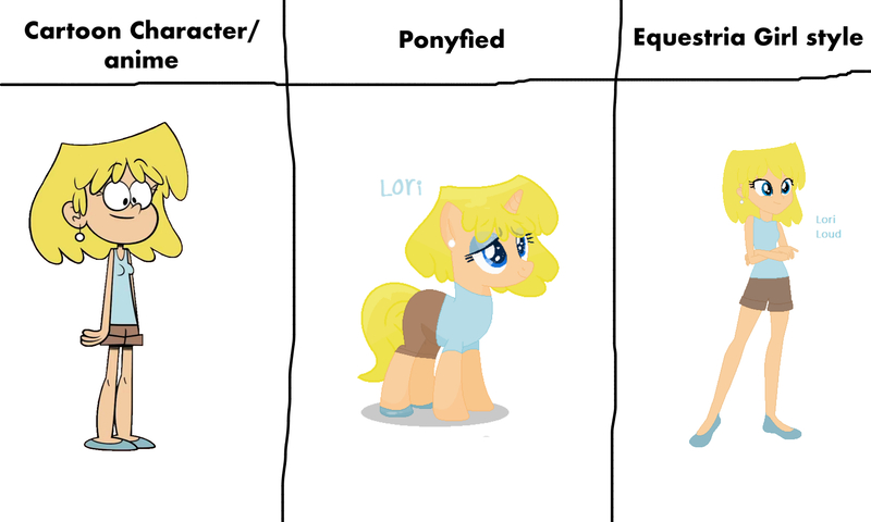 Size: 2135x1280 | Tagged: safe, artist:mario101, artist:xxtuff-pegasisterxx, derpibooru import, ponified, human, pony, unicorn, equestria girls, equestria girls-ified, example, image, jpeg, lori loud, style challenge, style emulation, template, the loud house