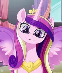 Size: 1272x1500 | Tagged: safe, artist:pyropk, derpibooru import, princess cadance, alicorn, pony, crown, cute, cutedance, female, image, jewelry, looking at you, mare, open mouth, png, regalia, smiling, smiling at you, solo, spread wings, wings