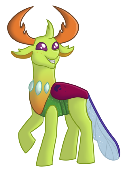 Size: 1024x1393 | Tagged: safe, artist:verikoira, derpibooru import, thorax, changedling, changeling, cute, freckles, image, king thorax, male, png, simple background, smiling, solo, thorabetes, transparent background