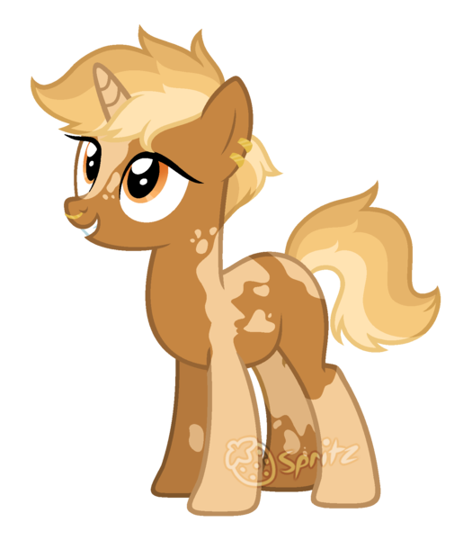 Size: 1462x1672 | Tagged: safe, artist:strawberry-spritz, derpibooru import, oc, pony, unicorn, ear piercing, image, male, nose piercing, nose ring, offspring, parent:applejack, parent:trenderhoof, parents:trenderjack, piercing, png, simple background, solo, stallion, transparent background