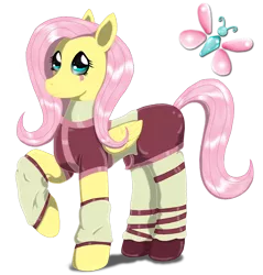 Size: 1024x1073 | Tagged: artist needed, source needed, useless source url, safe, derpibooru import, fluttershy, pegasus, pony, aelita hopper, aelita schaeffer, clothes, code lyoko, cosplay, costume, crossover, cutie mark, image, implied pinkie pie, looking at you, png, simple background, solo, transparent background