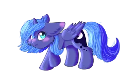 Size: 1280x768 | Tagged: safe, artist:disphyxia, derpibooru import, princess luna, alicorn, pony, cheek fluff, ear fluff, female, filly, floppy ears, image, png, simple background, solo, transparent background, woona, younger