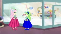 Size: 1280x728 | Tagged: safe, artist:starman1999, derpibooru import, fluttershy, oc, oc:aqua fluttershy, equestria girls, base used, clothes, image, jpeg, long skirt, offspring, parent:fluttershy, skirt