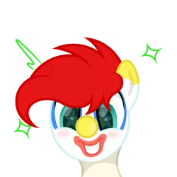 Size: 1200x1200 | Tagged: safe, artist:ponkus, derpibooru import, oc, oc:jester jokes, unofficial characters only, earth pony, pony, bust, clown, clown makeup, clown nose, cute, image, male, png, portrait, simple background, solo, stallion, transparent background