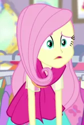 Size: 340x510 | Tagged: safe, derpibooru import, screencap, fluttershy, costume conundrum, equestria girls, equestria girls series, spoiler:eqg series (season 2), costume conundrum: rarity, cropped, female, geode of fauna, image, magical geodes, png, solo
