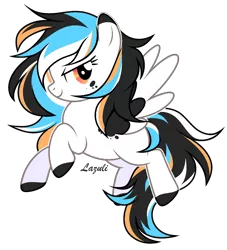 Size: 1500x1653 | Tagged: safe, artist:lazuli0209, derpibooru import, oc, unofficial characters only, pegasus, pony, colored hooves, commission, eyelashes, image, pegasus oc, png, signature, simple background, smiling, solo, transparent background, wings, ych result