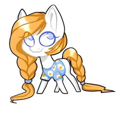 Size: 1408x1288 | Tagged: safe, artist:helemaranth, derpibooru import, oc, oc:mia, unofficial characters only, earth pony, pony, braid, braided tail, clothes, earth pony oc, image, png, simple background, smiling, solo, transparent background