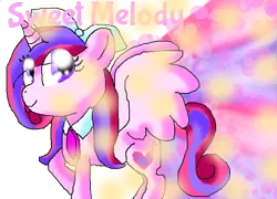 Size: 664x479 | Tagged: safe, artist:pokeloidpachiviray, derpibooru import, oc, oc:sweet melody, unofficial characters only, alicorn, pony, alicorn oc, horn, image, png, simple background, solo, sonic rainboom, transparent background, wings