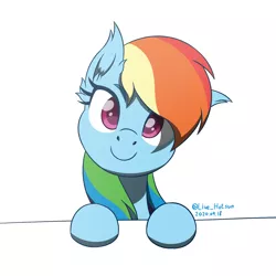 Size: 1600x1600 | Tagged: safe, artist:livehotsun, derpibooru import, rainbow dash, pegasus, pony, cute, dashabetes, ear fluff, female, head tilt, image, looking at you, mare, png, simple background, smiling, solo, white background