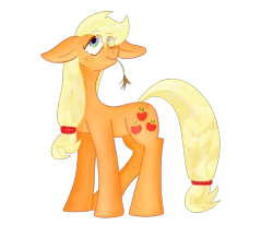 Size: 823x677 | Tagged: safe, artist:junko, derpibooru import, part of a set, applejack, earth pony, pony, art, big ears, cute, digital art, female, floppy ears, food, freckles, image, jackabetes, looking offscreen, mare, missing accessory, png, signature, simple background, solo, straw in mouth, transparent background, vector, wheat