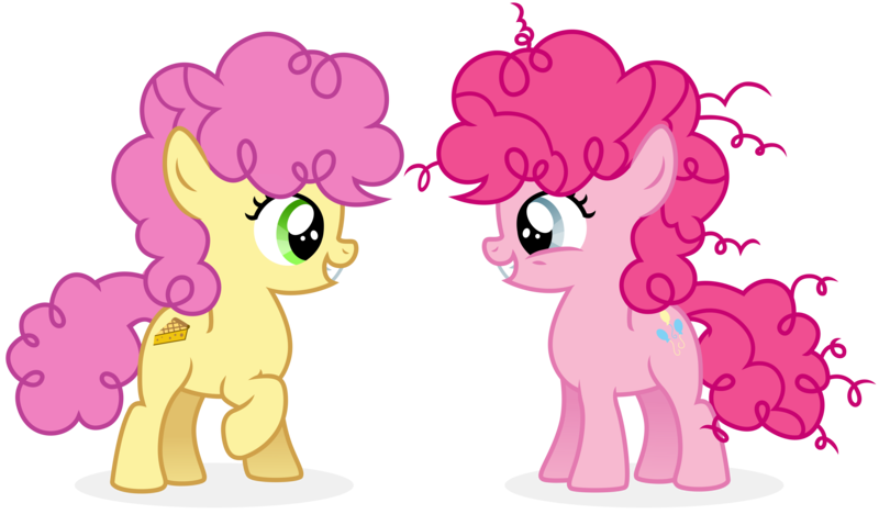 Size: 9866x5769 | Tagged: safe, artist:cirillaq, derpibooru import, li'l cheese, pinkie pie, pony, the cutie mark chronicles, the last problem, absurd resolution, colt, cute, cutie mark, daughter, diapinkes, duo, female, filly, filly pinkie pie, image, li'l cuteese, like parent like child, looking at each other, male, mother and child, mother and son, parent and child, png, similarities, simple background, smiling, son, time paradox, transparent background, vector, younger
