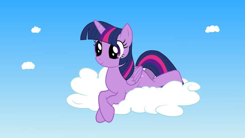 Size: 1920x1080 | Tagged: safe, artist:ursamanner, derpibooru import, twilight sparkle, twilight sparkle (alicorn), alicorn, pony, cloud, crossed hooves, female, image, jpeg, on a cloud, show accurate, sitting, sitting on cloud, sky, smiling, solo