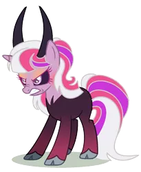 Size: 1128x1376 | Tagged: safe, artist:venomous-cookietwt, derpibooru import, oc, hybrid, black sclera, female, image, interspecies offspring, offspring, parent:lord tirek, parents:twirek, parent:twilight sparkle, png, simple background, solo, transparent background