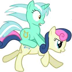 Size: 969x964 | Tagged: safe, derpibooru import, bon bon, lyra heartstrings, sweetie drops, earth pony, pony, unicorn, duo, duo female, female, image, lesbian, lyra riding bon bon, lyrabon, open mouth, png, ponies riding ponies, ride, riding, running, shipping, shocked, simple background, transparent background, vector