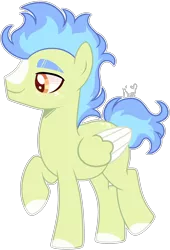 Size: 2056x3032 | Tagged: safe, artist:kurosawakuro, derpibooru import, oc, pegasus, pony, image, male, offspring, parent:soarin', parent:spitfire, parents:soarinfire, png, simple background, solo, stallion, transparent background, two toned wings, wings