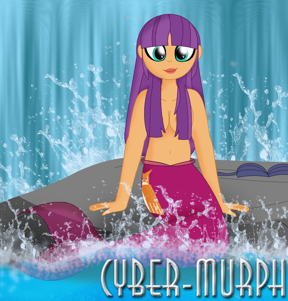 Size: 1632x1708 | Tagged: suggestive, artist:cyber-murph, derpibooru import, ginger owlseye, mermaid, starfish, equestria girls, equestria girls series, friendship games, background human, belly, belly button, breasts, busty ginger owlseye, chubby, clothes, crystal prep shadowbolts, cute, godiva hair, image, mermaidized, midriff, partial nudity, png, signature, species swap, strategically covered, topless, waterfall, waterfall shower