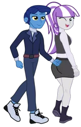 Size: 1008x1575 | Tagged: safe, artist:gmaplay, derpibooru import, night light, twilight velvet, equestria girls, ass, butt, female, image, male, married couple, png, ponytail, simple background, solo, transparent background, twibutt velvet, velvetbutt