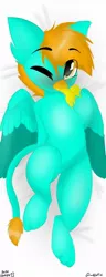 Size: 500x1300 | Tagged: safe, artist:wulfieshydev, derpibooru import, oc, unofficial characters only, gryphon, blushing, body pillow, chest fluff, commission, cute, fluffy, griffon oc, image, jpeg, your character here