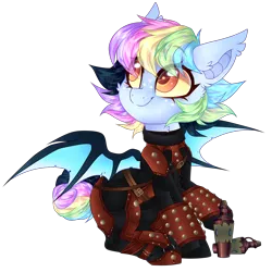 Size: 3000x3000 | Tagged: safe, artist:_spacemonkeyz_, derpibooru import, oc, oc:pidge, unofficial characters only, bat pony, dark brotherhood, image, png, simple background, skooma, skyrim, solo, the elder scrolls, transparent background