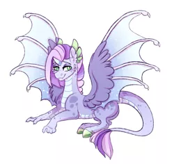 Size: 1306x1234 | Tagged: safe, artist:saphi-boo, derpibooru import, oc, dracony, hybrid, horn, hybrid wings, image, interspecies offspring, offspring, parent:spike, parents:twispike, parent:twilight sparkle, png, simple background, solo, white background, wings