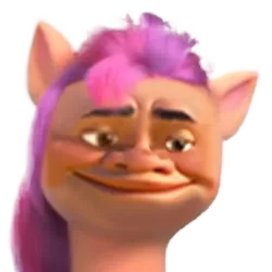 Size: 363x363 | Tagged: safe, derpibooru import, edit, sunny starscout, earth pony, human, g5, 4chan, cursed image, face swap, i-, image, jesus christ how horrifying, majestic as fuck, maui, moana, nightmare fuel, not salmon, png, shitposting, solo, wat