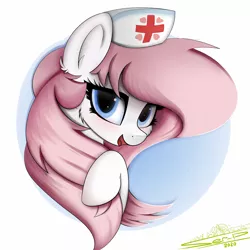 Size: 4000x4000 | Tagged: safe, artist:ser-p, derpibooru import, nurse redheart, earth pony, pony, absurd resolution, blushing, bust, cute, fluffy mane, heartabetes, image, png, portrait, simple background, solo, white background