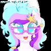 Size: 100x100 | Tagged: safe, artist:payshiechastityart, derpibooru import, oc, unofficial characters only, earth pony, pony, :d, bust, earth pony oc, glasses, image, open mouth, pixel art, png, smiling