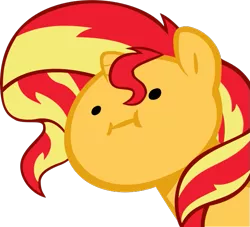 Size: 615x558 | Tagged: safe, artist:nano23823, derpibooru import, sunset shimmer, pony, unicorn, .svg available, :i, base used, bust, female, image, mare, png, simple background, solo, transparent background, vector