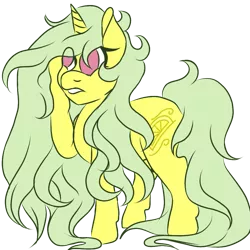 Size: 891x891 | Tagged: safe, artist:denali, derpibooru import, oc, oc:lemon breeze, unofficial characters only, pony, unicorn, female, image, png, simple background, solo, transparent background