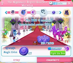 Size: 758x655 | Tagged: safe, derpibooru import, screencap, echo (bat pony), nocturn, princess luna, reformed windigo, trixie, twilight sparkle, windigo, winterchilla, clothes, coin, gameloft, hat, image, jpeg, night guard, nightmare twilight, nightmarified, reformed, s1 luna, top hat, winterzilla