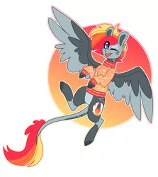 Size: 3058x3435 | Tagged: safe, artist:crazysketch101, derpibooru import, oc, oc:crazy looncrest, unofficial characters only, pegasus, pony, clothes, image, png, simple background, solo, sweater, white background
